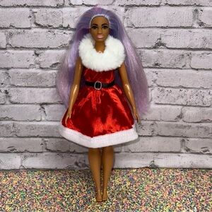 Barbie Fashionista Doll #136 GHW32 Curvy Long Purple Pink Blonde Hair Restyled